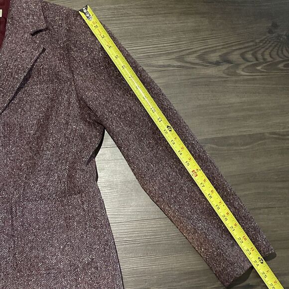 LL Bean Small Maroon Wool/Silk Blend 2 Pocket Blazer - Picture 7 of 7